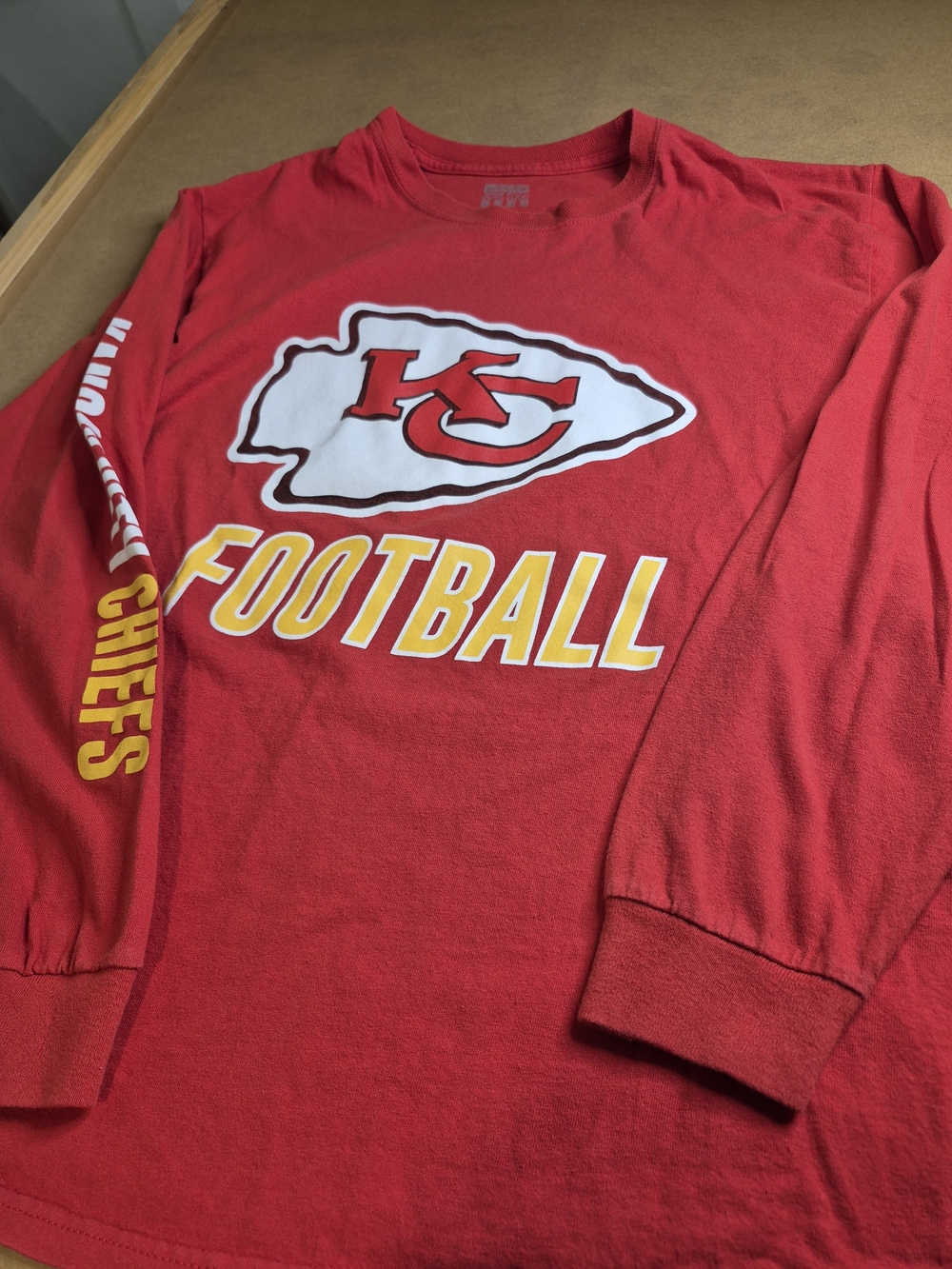 Junk Food Clothing Red Long-Sleeve Tee with Kansas City Chiefs Graphic 3744/5